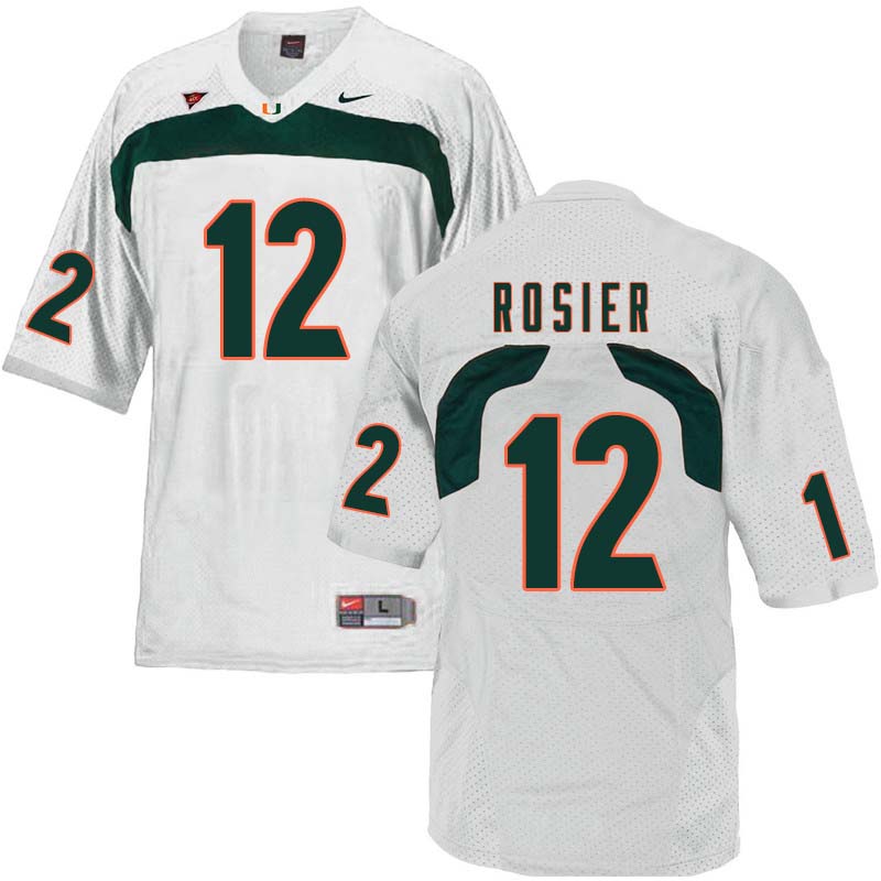 Nike Miami Hurricanes #12 Malik Rosier College Football Jerseys Sale-White - Click Image to Close